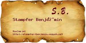 Stampfer Benjámin névjegykártya